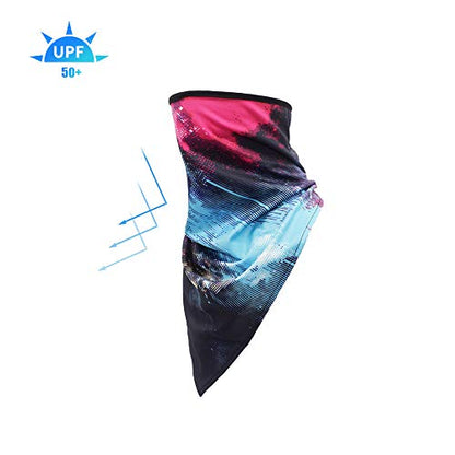Women UPF 50+ Face Mask Sun Protection Fashion Colorful Neck Gaiter Scarf - color: Fcm-07