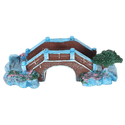 Fish Tank Arch Bridge Decor Resin Aquarium Ornament Simulation Stone Design Landscape Decoration for Fish Tank Hideout Place Size 15cm x 6cm x 5.5cm
