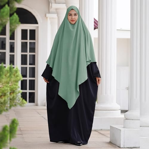 FYMNSI Women's Hijab Muslim Islamic Khimar Long Head Scarf Solid Color Modest Prayer Shawl Hijab Cover for Ramadan Eid