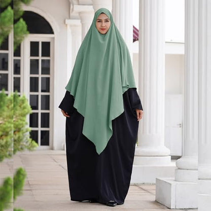 FYMNSI Women's Hijab Muslim Islamic Khimar Long Head Scarf Solid Color Modest Prayer Shawl Hijab Cover for Ramadan Eid