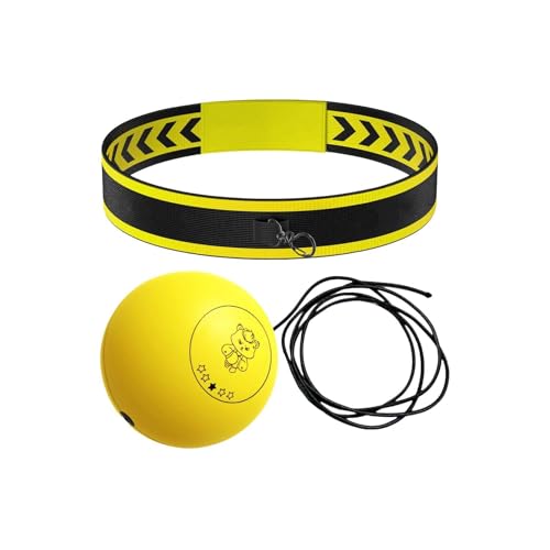 Reflex Ball Headband Multifunctional Fun Effective Reaction Training | Kids Beginners Punching Headband for Professionals Enthusiasts Beginners Amateurs Lovers Families Friends - color: Yellow ball