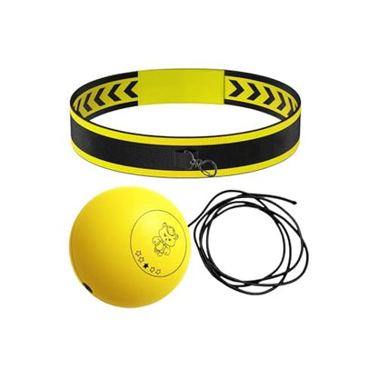 Reflex Ball Headband Multifunctional Fun Effective Reaction Training | Kids Beginners Punching Headband for Professionals Enthusiasts Beginners Amateurs Lovers Families Friends - color: Yellow ball