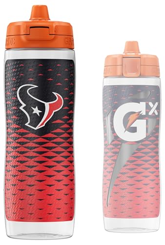Gatorade Gx NFL Non-Slip Squeeze Bottles, 30 fl oz, Gx Hydration System - color: Houston Texans