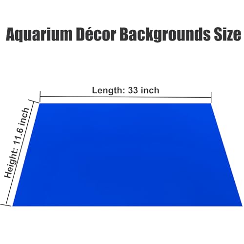 XCNO Aquarium Background for Fish Tank Wallpaper Black Blue Poster 12x33 in | Double-Sided Solid Colors, Glue-Free, Smooth Surface, Waterproof PVC, Easy to Intall and Clean, Simple to Trim, Reusable - size: 11.6" H x 33" L