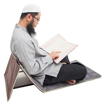 Mat Muslim Prayer Rug - Foldable with backrest (Yellow) - color: Yellow