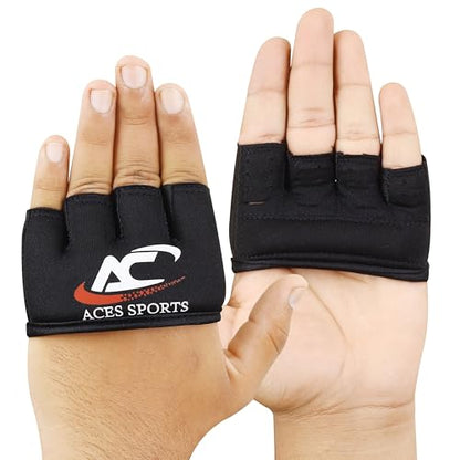 Gel Knuckle Protector, Black MMA Gel Hand Guard, Fingerless Design - size: Large-X-Large