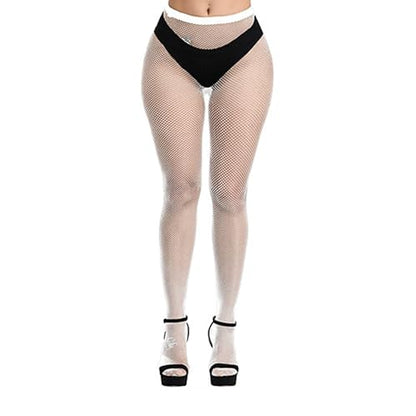 Bestjybt Womens Fishnet Tights High Waist Mesh Fish Net Stockings Pantyhose | Cool Pattern, Sexy, Perfect For Daily Use, Costume Halloween Cospaly, Versatile, Stretchy, Non-Itchy, Great Fit - color: White