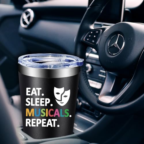 Fufandi Theater Gifts, Broadway Musical Gift - World Theatre Day, Birthday, Chistmas Gifts for Theaters Lovers Actors Music Teacher - Tumbler Cup 20oz - color: Theater Black