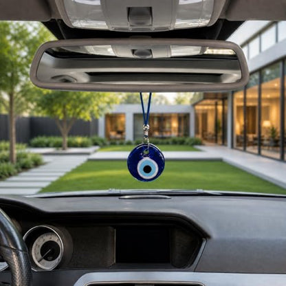 Turkish Blue Evil Eye Car Hanging Ornament - Rearview Mirror Accessories - Evil Eye Car Charm - style: Classic