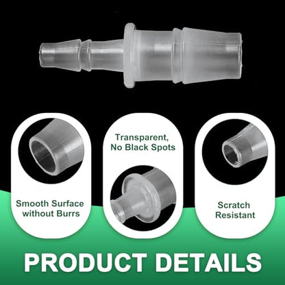 PATIKIL Hose Barb Reducer, 6 Pcs 3/8" to 3/16" Hose ID Connectors Joint Plastic Pipe Fitting Splicer Mender Union Adapter for Air Water Fuel Gas Aquarium, White - size: 3/8" to 3/16"