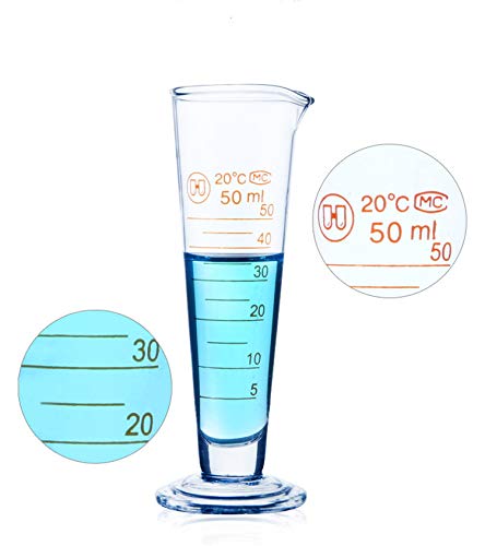 Aimee JL Professional Lab Graduated Measuring Cup 2000ml Wide Mouth Glass Conical Beaker Thickened Borosilicate Heat Resistant - size: 2000ml