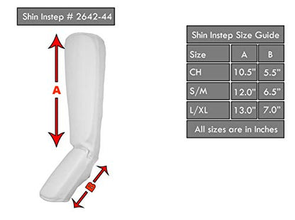 UFG Ultimate - Cloth Shin Instep Guard - Karate MMA Boxing Muay Thai Training Protection - color: Red, size: Large-X-Large