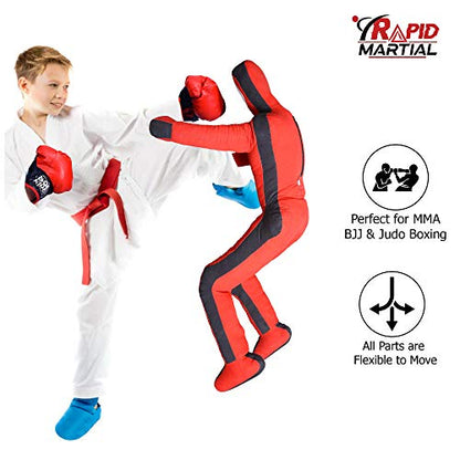 BJJ Wrestling Dummy Punching Bag MMA Brazilian Jiu Jitsu Children Judo Youth Throwing Boxing Dummy Dummies- 3 FT / 36 INCHES-UNFILLED