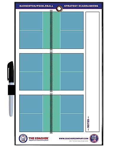 Premium Dry Erase Magnetic Badminton or Pickleball Coaching Coach Board Clipboard - Made in The USA - Double-Sided - Training Aids Equipment Gear - style: No Magnets