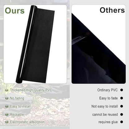 15.7X 39.4in Aquarium Background Black, Fish Tank Background Wallpaper Electrostatic Thickening, Easy to Install