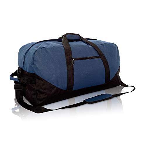 DALIX 25" Big Adventure Large Gym Sports Duffle Bag (Black Grey Navy Blue Red Camo) - color: Navy Blue