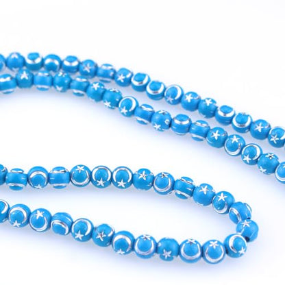Muslims Islamic 99 Dhikr Tasbeeh Tasbih Prayer Beads, Blue Resin Beads with Tassel