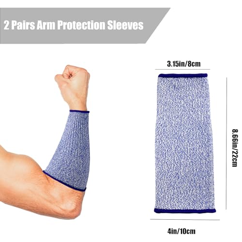 REDANHA Arm Protection Sleeves Level 5 Protection Cut Burn Resistant Sleeve Anti Abrasion Forearm Cover Protector - color: Blue