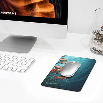Square Mousepad Fish Aquarium Mouse Pad for Computer Mouse Mat Anti-Slip Rubber Mouse Pad for Office Laptop Waterproof Mouse Pads 8.7 * 7.1 * 0.1 Inch