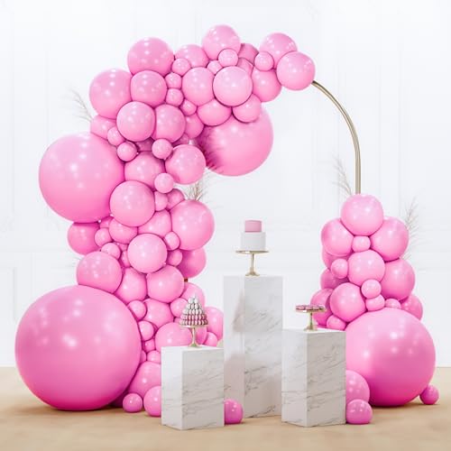 PartyWoo Pink Balloons 99pcs Different Sizes of 36 18 12 10 5 Inch Matte Pink Balloon Arch Kit for Baby Shower Gender Reveal Princess Bachelorette Engagement Birthday Party Decorations Pink-Y11 - color: Pink-y11