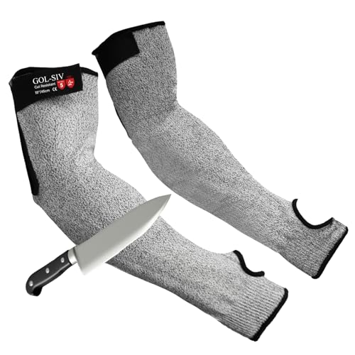 Cut Resistant Sleeves With Thumb Hole, Arm Protectors For Thin Skin And Bruising, Gardening Sleeves For Women, Men, Elderly (17.7in, Grey) - color: Grey(velcro), size: 17.7 in - 1 Pair