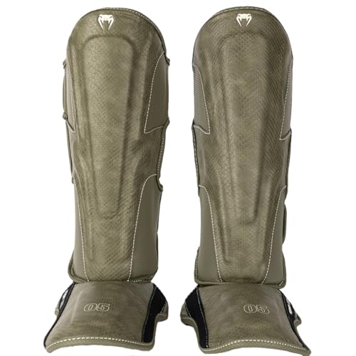 Venum Impact Evo Scales Shin Guards - color: Army Green