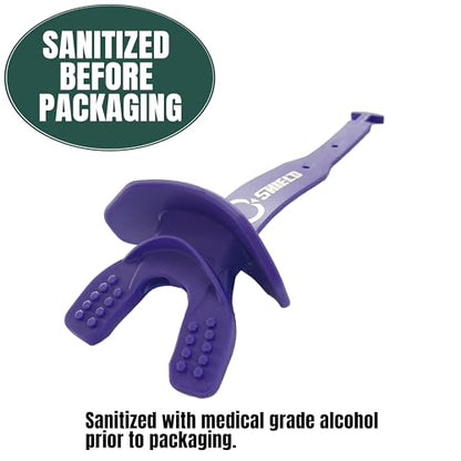 O Shield Striker Football Lip Guard with Permanent Strap | Football Lip Guard with Permanent Strap — Front Teeth, Lip, and Full Bite-Surface Coverage, No-Boil Ready Fit - color: Purple