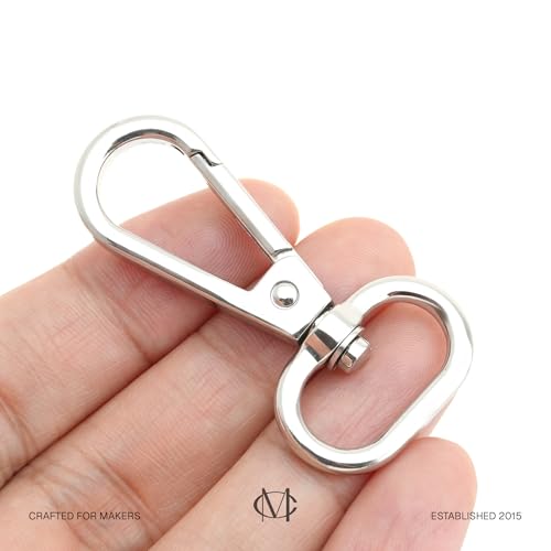 CRAFTMEMORE Snap Hook Swivel Push Gate Lobster Clasps Fashion Clips Purse Making FS10 Pack of 10 (Silver, 1 Inch) - color: Silver, size: 1 Inch