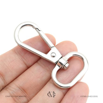 CRAFTMEMORE Snap Hook Swivel Push Gate Lobster Clasps Fashion Clips Purse Making FS10 Pack of 10 (Silver, 1 Inch) - color: Silver, size: 1 Inch