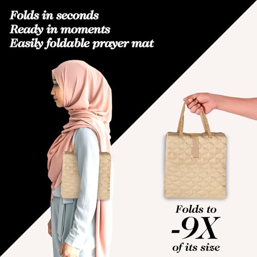 TLC NY Prayer Mat for Men & Women – Thick Padded Foldable Travel Prayer Rug, Portable & Machine Washable, Modern Design for Home, Office & Mosque Use – Ideal Ramadan & Hajj Gift, Crimson - color: Crimson Paradise