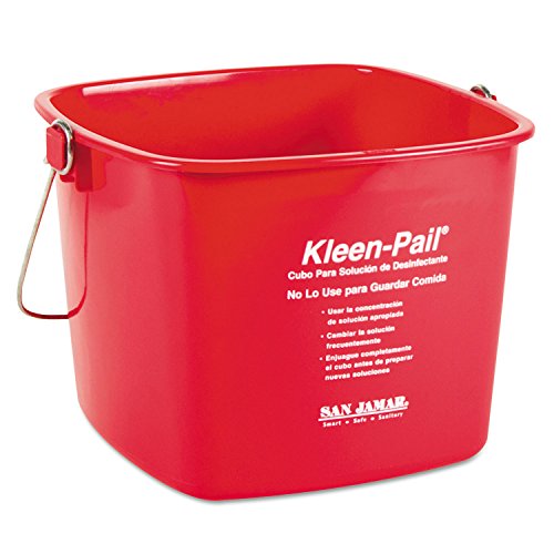 San Jamar Kleen-Pail® Plastic Cleaning Bucket 6 Quarts Red (Pack of 12) - color: Red, size: 6 Quarts