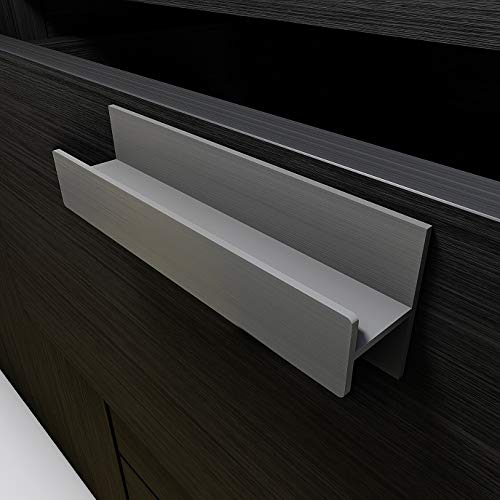 HRX Self-Adhesive Edge Fingerpull Door Handle - Easy to Install Screwless Peel and Stick on Glass, Wood, Metal, Plastic - Sliding Doors Knob for Kitchen Fronts, Drawers & Dressers Panels - 2 Pack - color: Clear Anodized