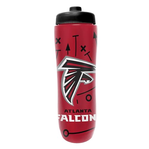 Party Animal NFL Football Squeeze Bottle, 32 oz BPA-Free Sports Water Bottle with Quick Flow for Kids & Adults, Atlanta Falcons - color: Atlanta Falcons
