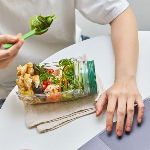 Original Salad Box,Salad Box Jar Side Opening,Portable Salad Container Snack Box with Lid, Suitable for Home, Outdoor, Travel and Party (1 piece)