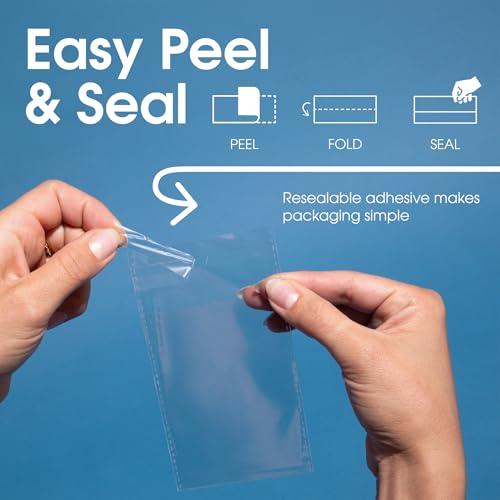 3x5 Self-Sealing Cellophane Bags (200 Count) Clear Cookie Bags With Seal | for Decorated Cookies, Macarons, Small Candy, Treats - Resealable Adhesive Flap, Reinforced Sides - Spartan Industrial - size: 3" X 5"