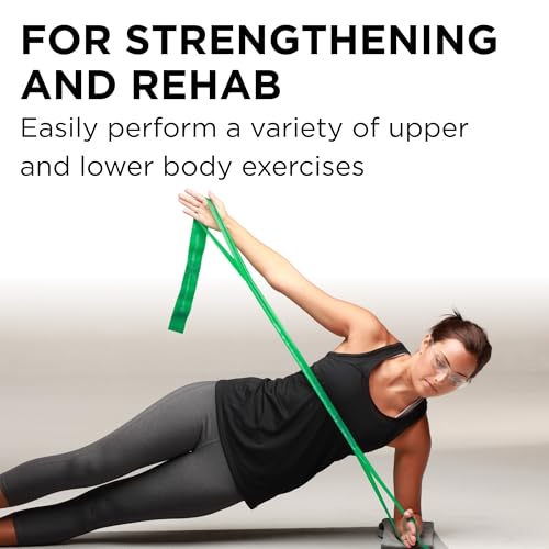 THERABAND CLX Resistance Band with Loops, Fitness Band for Home Exercise and Workouts - color: Red/Green - Medium/Heavy