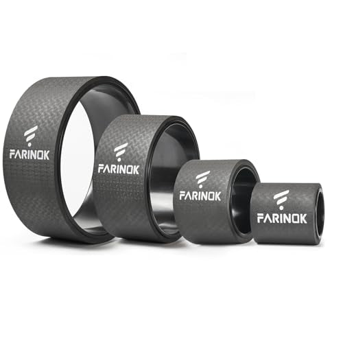 Yoga Wheel for Back Pain Relief, Back Roller Wheel with Extra Cushion | Wider & Thickest Foam, Stretches and Strengthens Core Muscles - style: SET OF 4(Black)