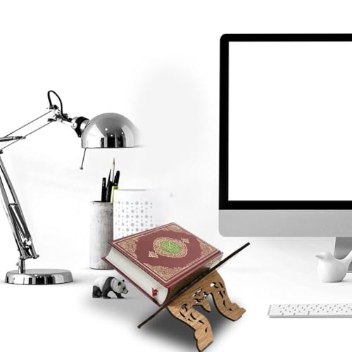 Wooden Quran Holder - Prayer Book Bible Stand, Wooden Quran Stand Desktop Book Stands for Display and Reading, Folding Book Stand Holder Eid Party Reading Supply