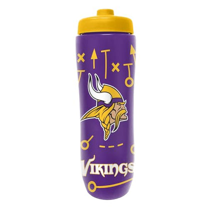 Party Animal NFL Football Squeeze Bottle, 32 oz BPA-Free Sports Water Bottle with Quick Flow for Kids & Adults, Minnesota Vikings - color: Minnesota Vikings