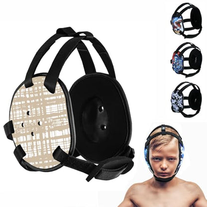 ROAR-INT Kid's Ear Guard BJJ Grappling Head Guard Adjustable Wrestling Headgear For Boys and Girls Earguard MMA Jiu Jitsu (Light-Brown) - color: Light-brown