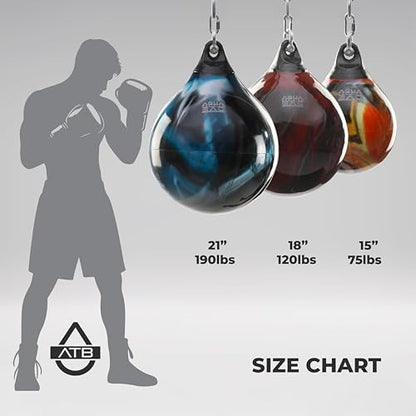 Aqua Training Bag 15" 75 Pound Heavy Punching Bag - color: Power Punch Pink