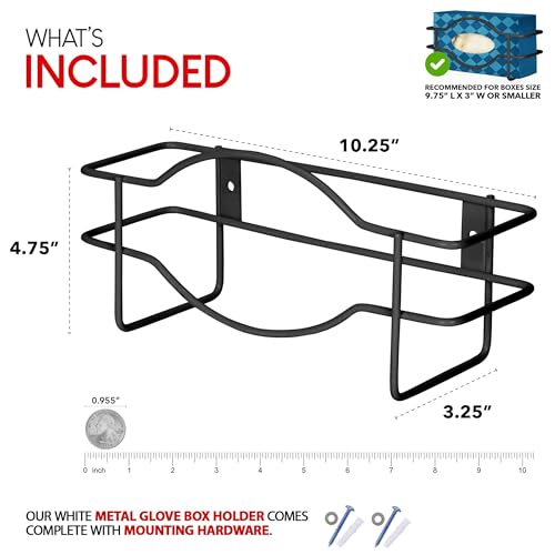 Stock Your Home Black Metal Glove Box Holder Wall Mount for Kitchen, Closet, Lab, Exam, Office, Tissue Shelf - size: 1 Count, style: Single Stack