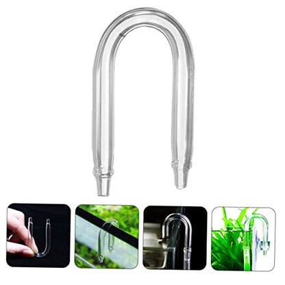 balacoo 4pcs U-shaped Diffuser Tube for Fish Tank Glass Tubing Lightweight Connector for Aquariums Easy Installation for Aquatic Plants and Aeration Systems