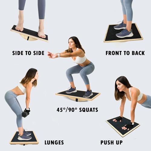 Balance Board Professional Wobble Board for Adults Anti-Slip for Physical Therapy Standing Desk Core Strength Wooden Rocker Board(350LBS) - size: 360° Balance Board