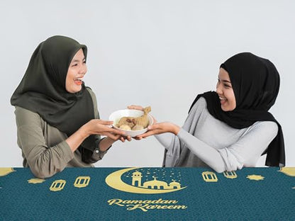OLEEK Ramadan Table Cloth (87x51in)- Ramadan Decorations for Home 2026 - Ramadan Table Cover - Ramadan Gifts - Ramadan Decor - Ramadan Decorations for Table - Ramadan Decoration زينة رمضان كريم ديكور