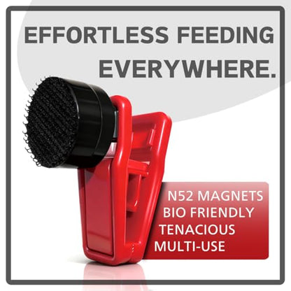 Magnetic Seaweed Clip - N52 Magnet, Rust-Proof Wavy Grip (Red) | nori holder, suction cup replacement, strong grip, tang fish, saltwater, dual function, glass mount, seaweed clamp, easy move - color: red