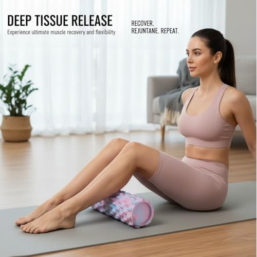 Gradient Foam Roller Deep Tissue Massage - High Density Trigger Point Muscle Roller for Back Pain & Yoga Recovery (2 Pack)