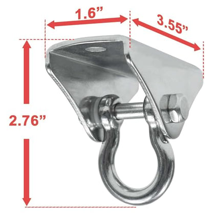 Yes4All Punching Bag Hanger, Stainless Steel Swivel Chain with 4 Snap Hooks for Heavy Bag, Gym Swing, Trapeze, and Hammock - color: Hangers 180 Degree Rotation