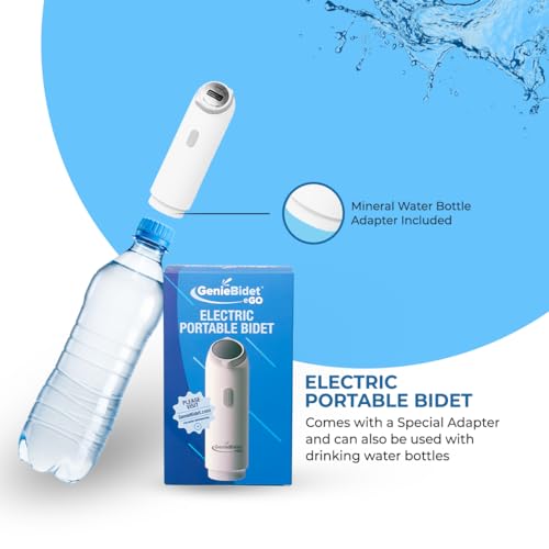 GenieBidet Portable Bidet Rechargeable - Handheld Toilet Bidet Sprayer- Men,On-The-Go Cleaning - Electric Sprayer Toilet for Women and Men Personal Hygiene Cleaning/ Postpartum Care