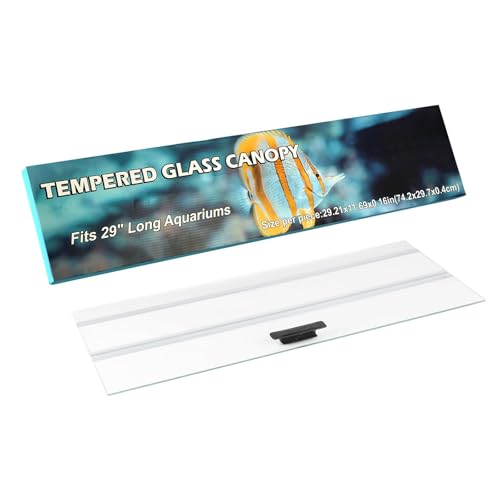 29.21x11.69 x0.16in Clear Tempered Glass Canopy | Aquarium Fish Tank Hoods FITS FOR most 20Long/29 gallon Fish tanks (Aqueon, marine land & perfecto) - size: 1PCS-29.21x11.69in